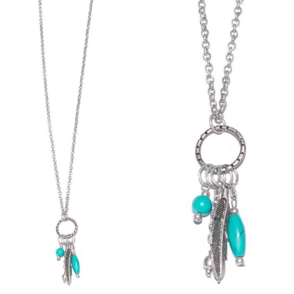 Silver & Turquoise Bead Necklace - Picture 3 of 3